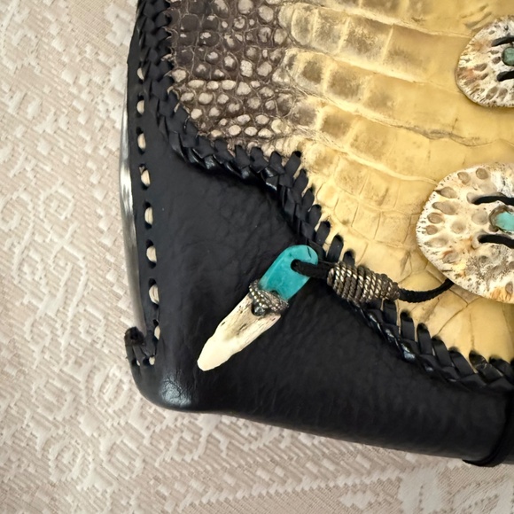Alligator & Boar Handcrafted Shoulder bag 1st edition signed. 60s One-of-a-Kind - Picture 2 of 9